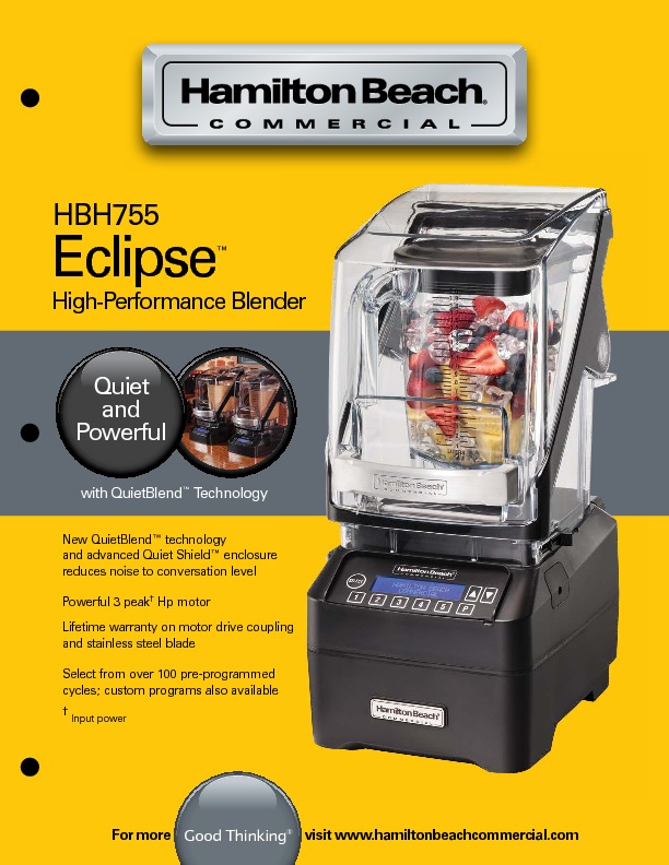 User manual Hamilton Beach Eclipse HBH755 (English - 24 pages)
