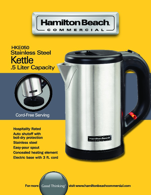 Commercial Kettle - 0.5L Stainless Steel