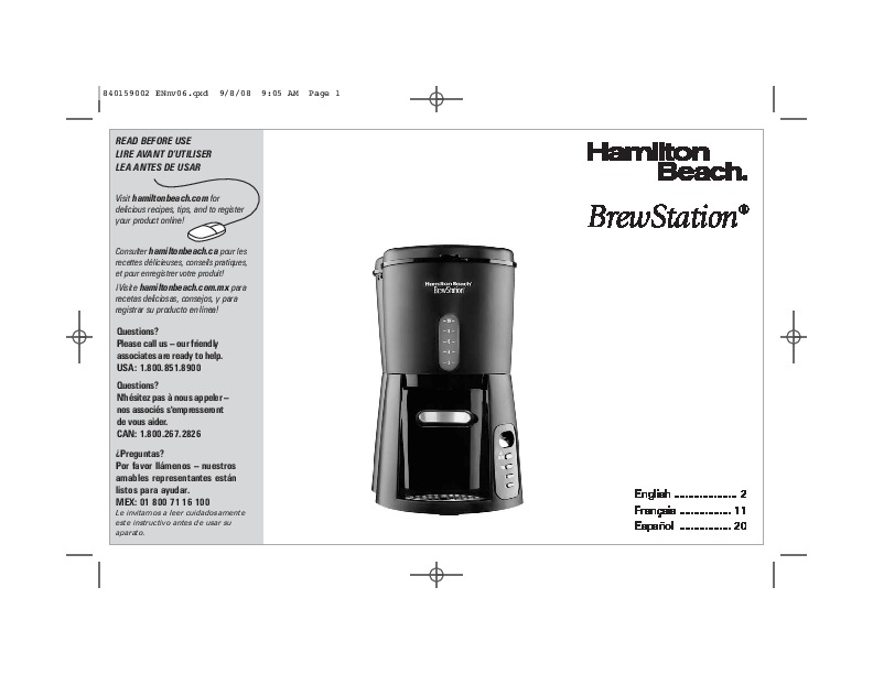 Hamilton Beach Brew Station 10 Cup Coffee Maker, Black, 47380 
