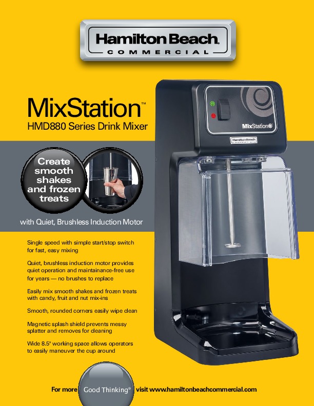 Hamilton Beach HMD880 MixStation Heavy-Duty Drink Mixer with 1/3