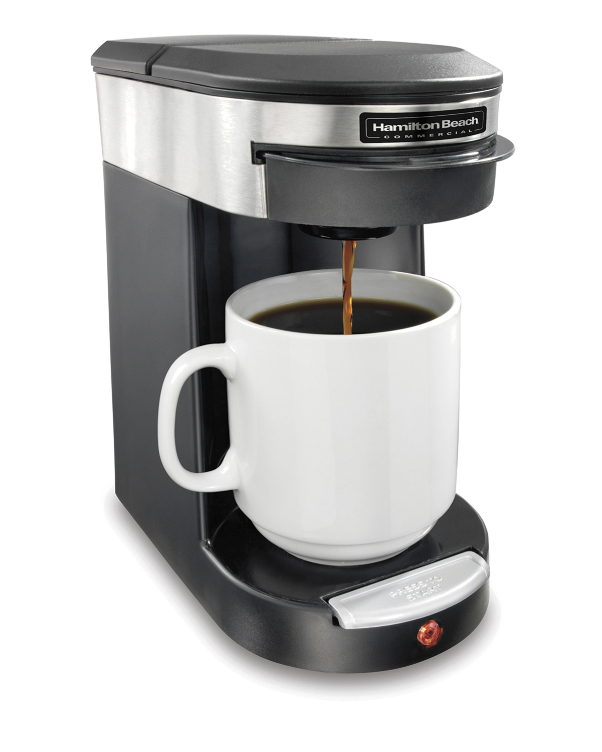 Deluxe 1 Cup Coffeemaker-Black/Stainless Steel (Case Pack Qty: 6)