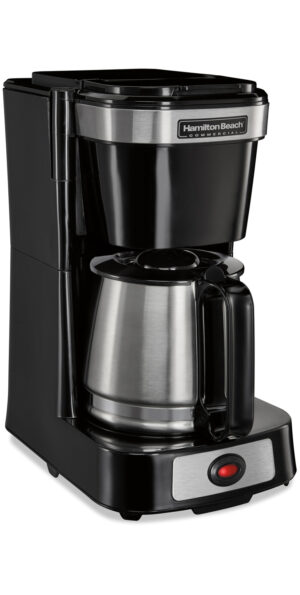 4 Cup Coffeemaker-Black w/Stainless Carafe (Case Pack Qty: 6)